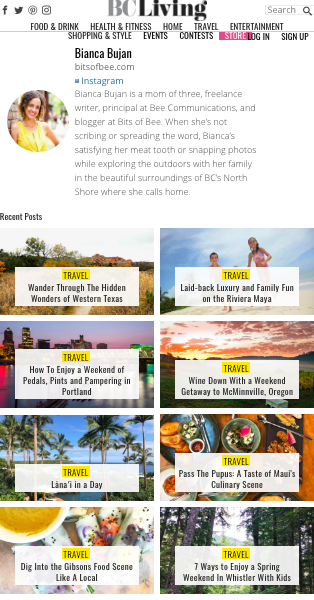 Bianca Bujan - Travel - BC Living