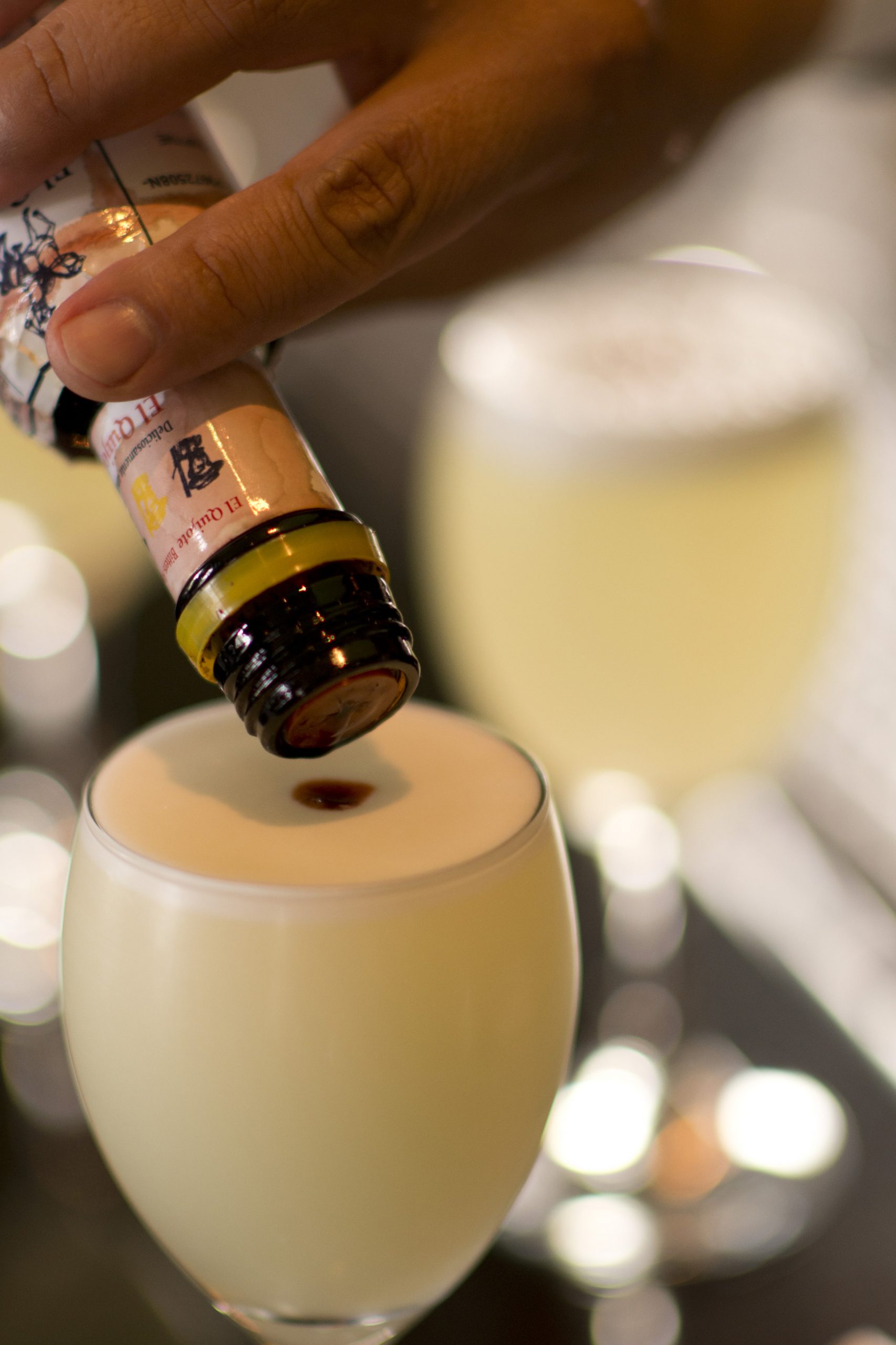 An authentic Pisco sour cocktail