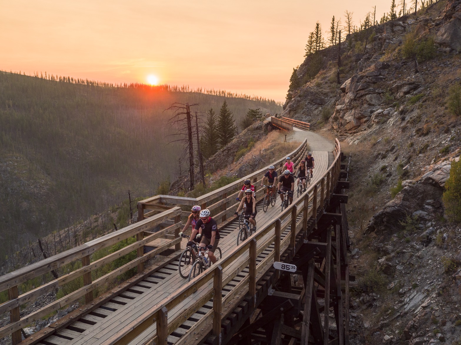 Biking at Myra Canyon
