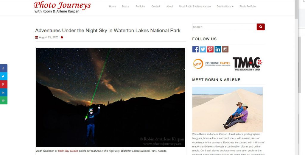 Adventures Under the Night Sky in Waterton