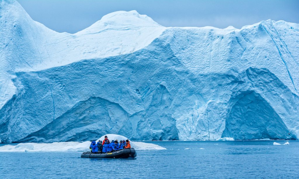 GOT2 HANDOUT A Zodiac exploration of the Ilulissat Icefjord CREDIT Dennis Minty