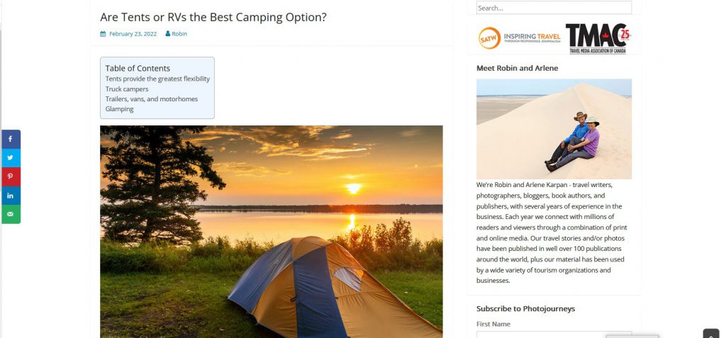Are Tents or RVs the Best Camping Option?