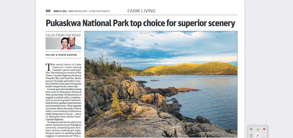 Pukaskwa National Park top choice for superior sceney