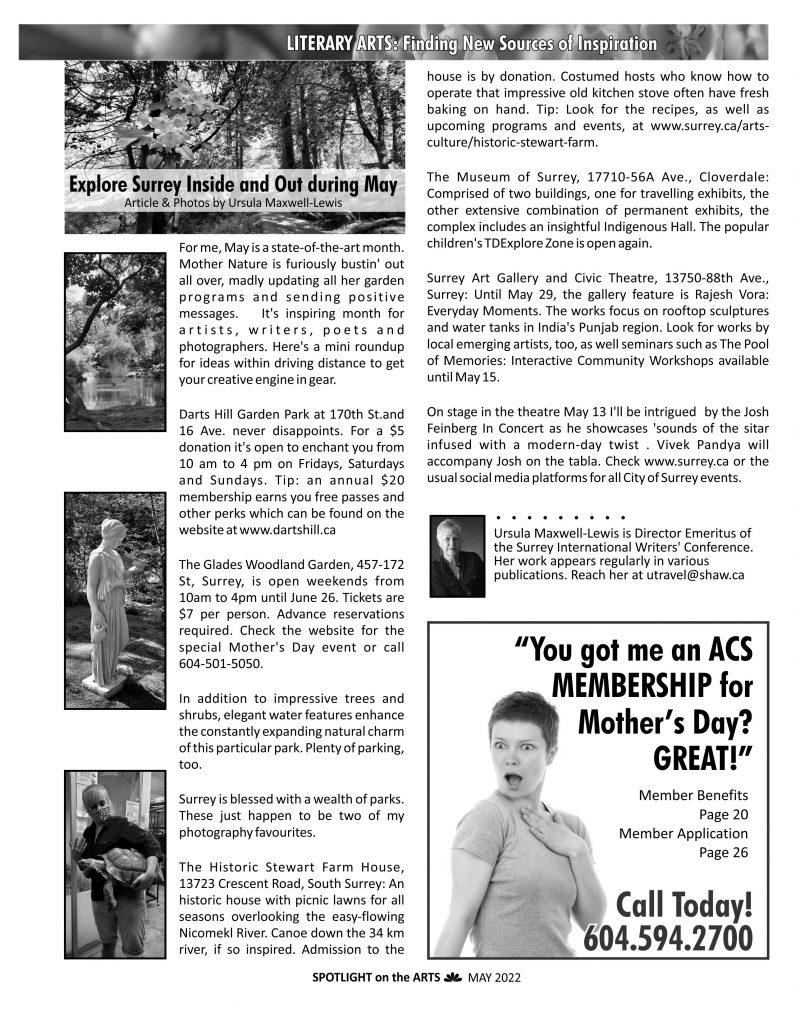 Inspiring Surrey, BC ,locations for writers and photographers