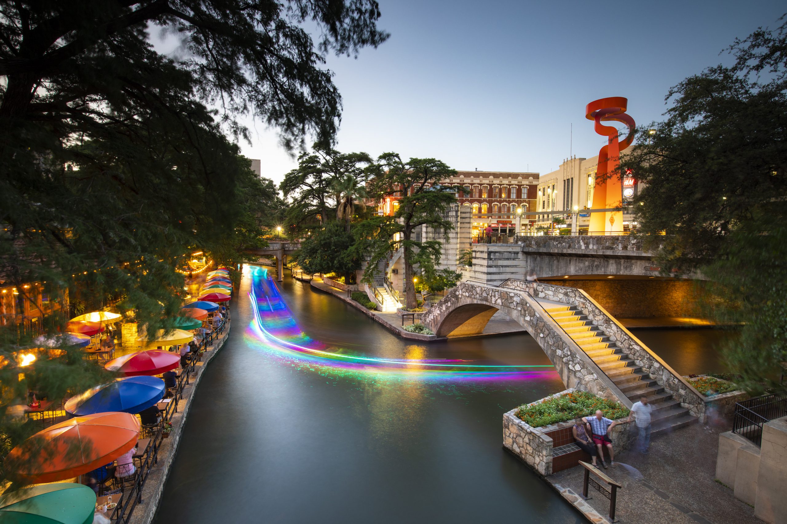 River Walk - with Torch of Friendship