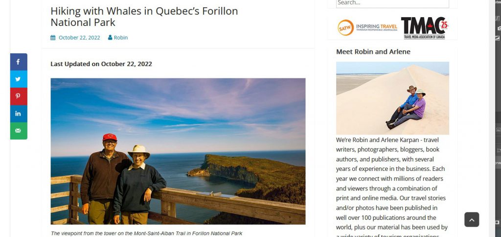 Hiking with Whales in QuebecÃ¢â‚¬â„¢s Forillon National Park