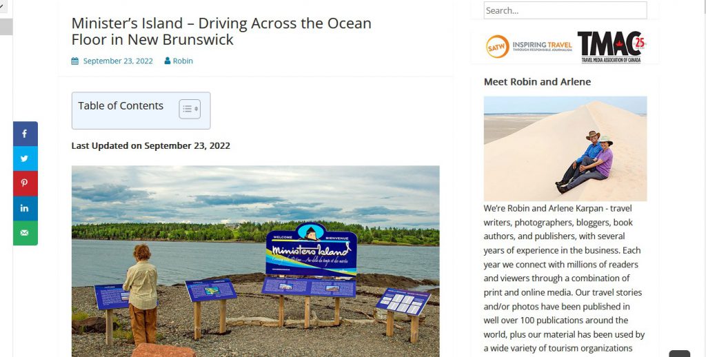MinisterÃ¢â‚¬â„¢s Island Ã¢â‚¬" Driving Across the Ocean Floor in New Brunswick
