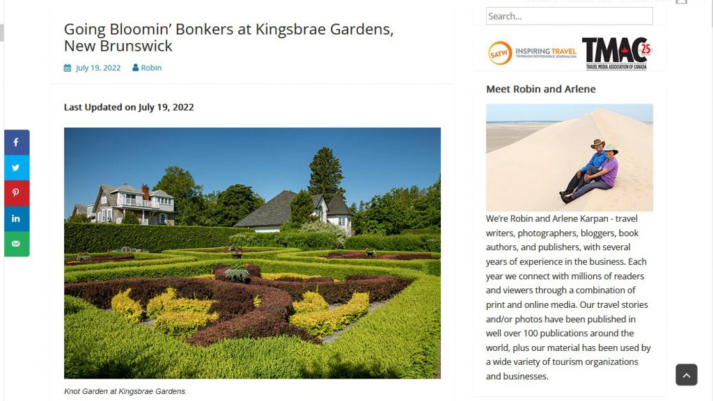 Going Bloomin' Bonkers at Kingsbrae Gardens, New Brunswick