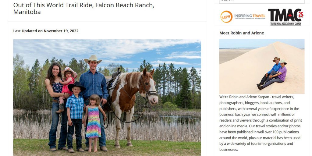 Out of This World Trail Ride, Falcon Beach Ranch, Manitoba