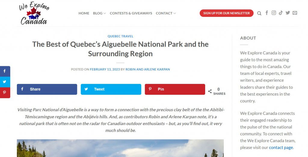 The Best of QuebecÃ¢â‚¬â„¢s Aiguebelle National Park and the Surrounding Region