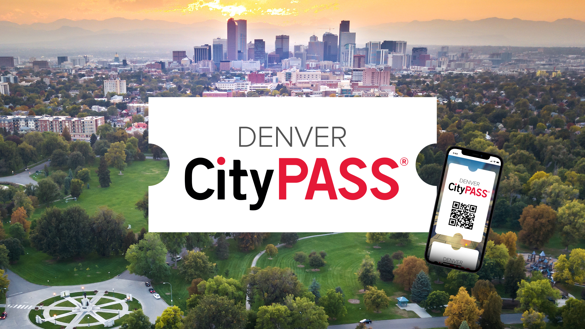 Denver CityPASS Logo with Denver Skyline