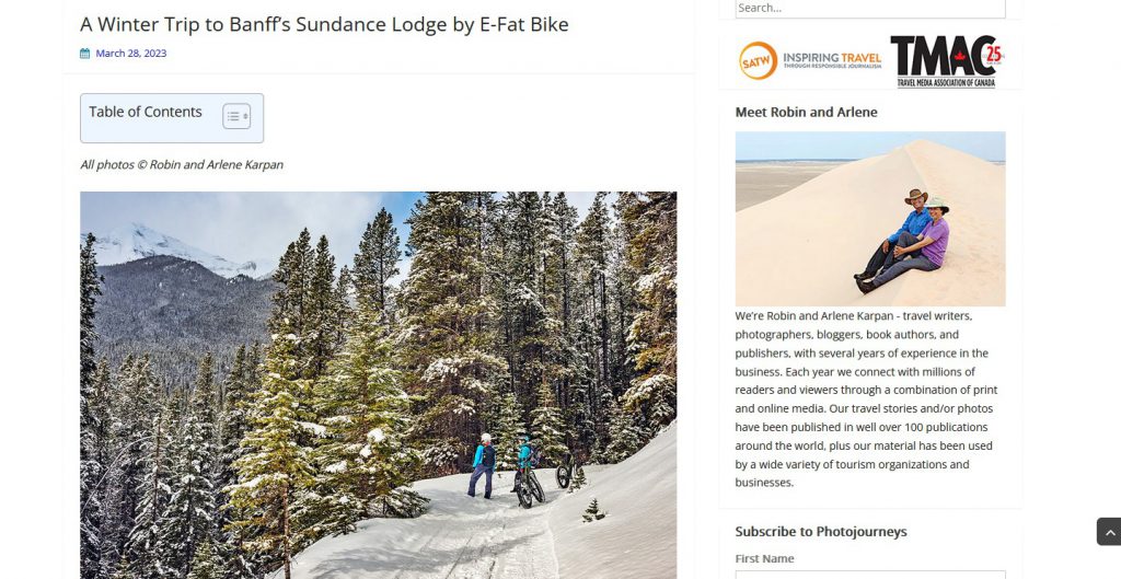 A Winter Trip to BanffÃ¢â‚¬â„¢s Sundance Lodge by E-Fat Bike
