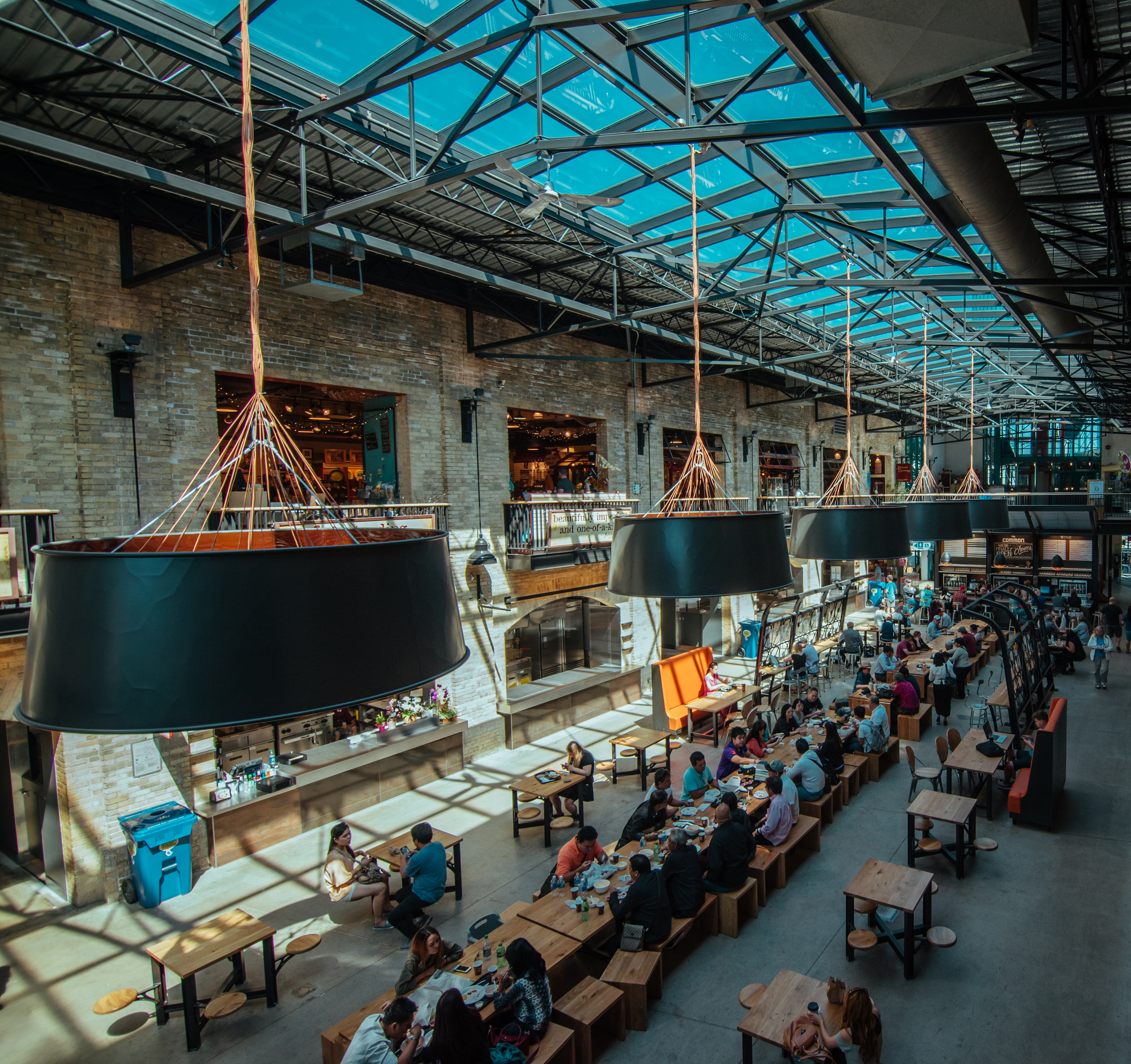 Busy food hall.
